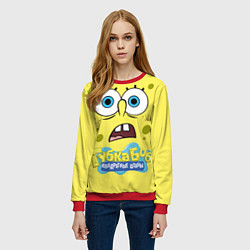Свитшот женский Спанч Боб квадратные штаны, цвет: 3D-красный — фото 2