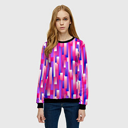 Свитшот женский Градиентные прямоугольники, цвет: 3D-черный — фото 2