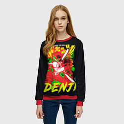 Свитшот женский Человек-бензопила - поп арт, цвет: 3D-красный — фото 2