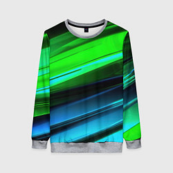 Свитшот женский Зеленая абстракция, цвет: 3D-меланж
