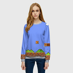 Свитшот женский Первый уровень Марио, цвет: 3D-меланж — фото 2