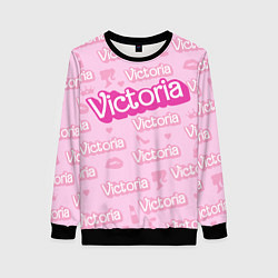Свитшот женский Виктория - паттерн Барби розовый, цвет: 3D-черный