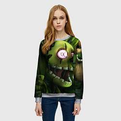 Свитшот женский Спрингтрап в атаке, цвет: 3D-меланж — фото 2