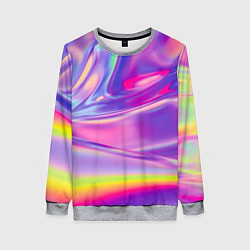 Свитшот женский Радужное северное сияние, цвет: 3D-меланж