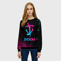 Свитшот женский Doom - neon gradient, цвет: 3D-черный — фото 2
