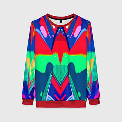 Свитшот женский Abstract mirror composition, цвет: 3D-красный