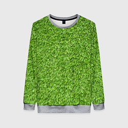 Свитшот женский Зелёный газон, цвет: 3D-меланж