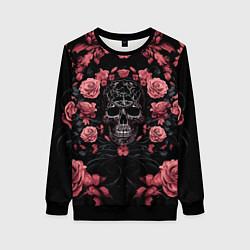 Женский свитшот И череп и розы
