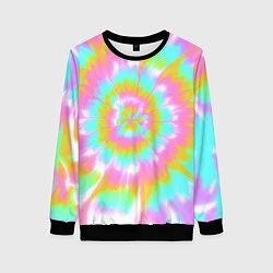 Свитшот женский Tie-Dye кислотный в стиле барби, цвет: 3D-черный