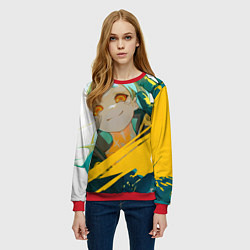 Свитшот женский Cyberpunk Edgerunners Ребекка, цвет: 3D-красный — фото 2