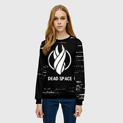 Свитшот женский Dead Space glitch на темном фоне, цвет: 3D-черный — фото 2