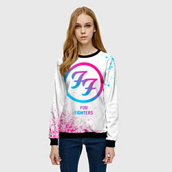 Свитшот женский Foo Fighters neon gradient style, цвет: 3D-черный — фото 2