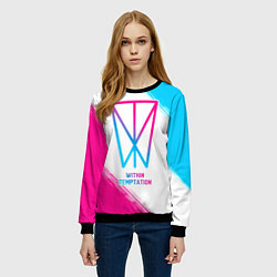 Свитшот женский Within Temptation neon gradient style, цвет: 3D-черный — фото 2