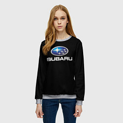 Свитшот женский Subaru sport auto car, цвет: 3D-меланж — фото 2