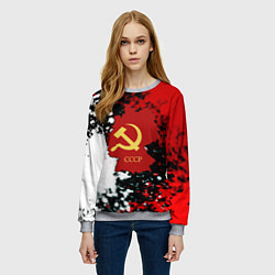 Свитшот женский Назад в СССР, цвет: 3D-меланж — фото 2