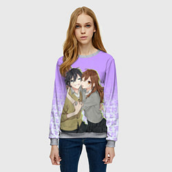 Свитшот женский Хори и Миямура, цвет: 3D-меланж — фото 2
