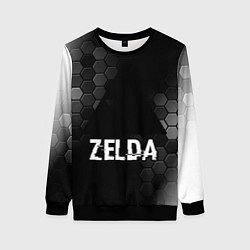 Свитшот женский Zelda glitch на темном фоне, цвет: 3D-черный
