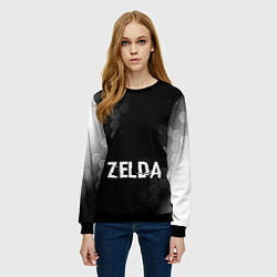Свитшот женский Zelda glitch на темном фоне, цвет: 3D-черный — фото 2