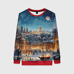 Женский свитшот Ночной новогодний город