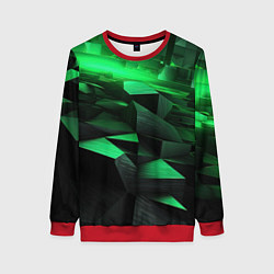 Свитшот женский Зеленые квадратные плиты, цвет: 3D-красный