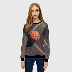 Свитшот женский Мяч баскетбольный, цвет: 3D-черный — фото 2