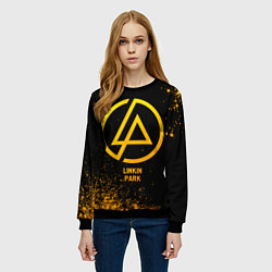 Свитшот женский Linkin Park - gold gradient, цвет: 3D-черный — фото 2