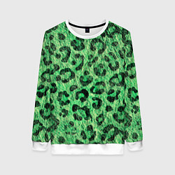 Женский свитшот Зелёный леопард паттерн