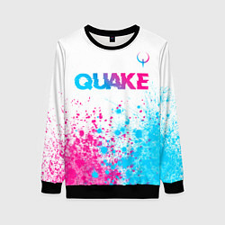 Свитшот женский Quake neon gradient style посередине, цвет: 3D-черный