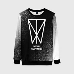 Женский свитшот Within Temptation glitch на темном фоне