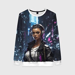 Свитшот женский Смуглая девушка, цвет: 3D-белый