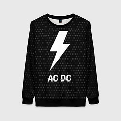 Свитшот женский AC DC glitch на темном фоне, цвет: 3D-черный