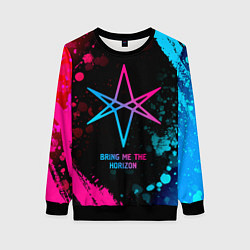 Свитшот женский Bring Me the Horizon - neon gradient, цвет: 3D-черный