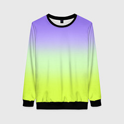 Свитшот женский Фиолетовый мятный и желто-зеленый градиент, цвет: 3D-черный