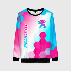 Женский свитшот Peugeot neon gradient style вертикально