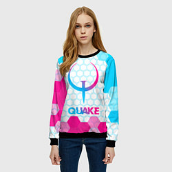 Свитшот женский Quake neon gradient style, цвет: 3D-черный — фото 2