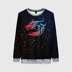 Свитшот женский Дракон млечный путь, цвет: 3D-меланж