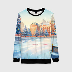 Женский свитшот Новогодняя городская площадь