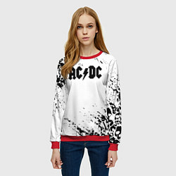 Свитшот женский ACDC rock collection краски черепа, цвет: 3D-красный — фото 2