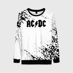 Свитшот женский ACDC rock collection краски черепа, цвет: 3D-черный