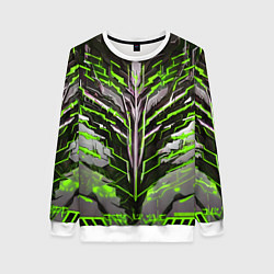 Женский свитшот Киберпанк доспех зелёный