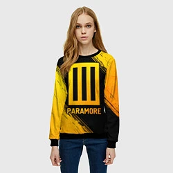 Свитшот женский Paramore - gold gradient, цвет: 3D-черный — фото 2