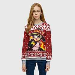 Свитшот женский Мегумин свитер новогодний, цвет: 3D-меланж — фото 2