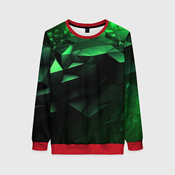 Женский свитшот Видение зеленого в абстракции