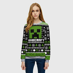 Свитшот женский Minecraft christmas sweater, цвет: 3D-меланж — фото 2
