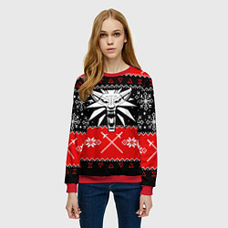 Свитшот женский The Witcher christmas sweater, цвет: 3D-красный — фото 2