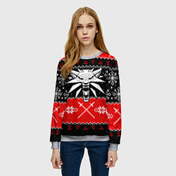 Свитшот женский The Witcher christmas sweater, цвет: 3D-меланж — фото 2