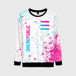 Свитшот женский OneRepublic neon gradient style вертикально, цвет: 3D-черный