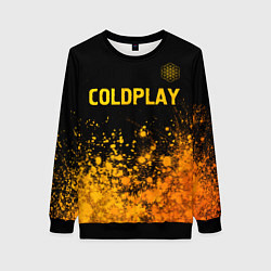 Свитшот женский Coldplay - gold gradient посередине, цвет: 3D-черный