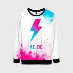 Свитшот женский AC DC neon gradient style, цвет: 3D-черный