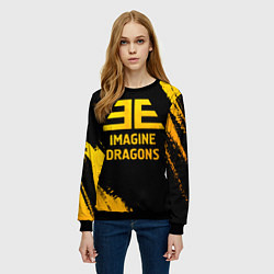 Свитшот женский Imagine Dragons - gold gradient, цвет: 3D-черный — фото 2